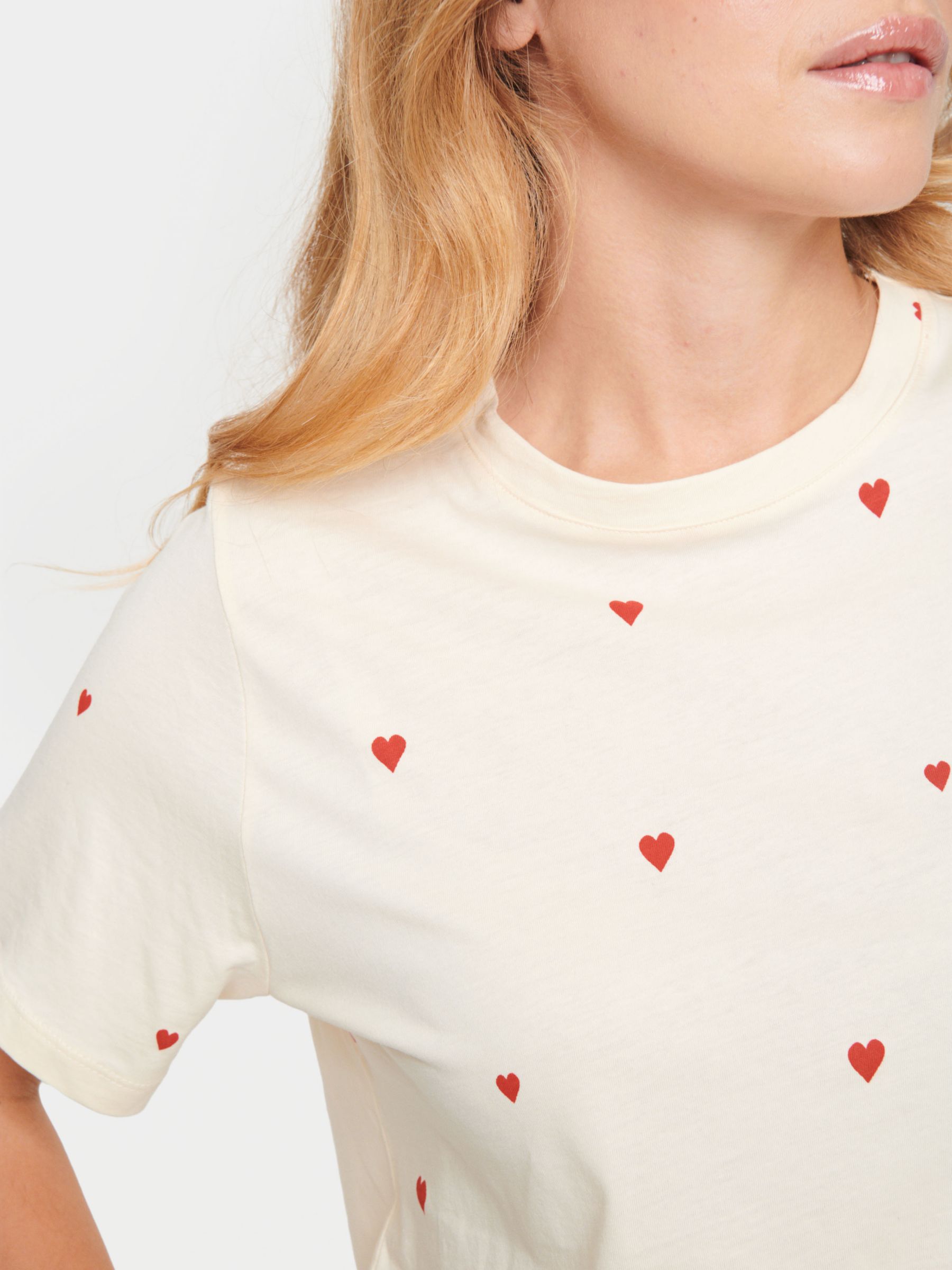 Buy Saint Tropez Dagni Heart Print T-Shirt, Ice Online at johnlewis.com