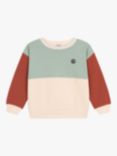 Petit Bateau Kids' Colourblock Fleece Sweatshirt, Avalanche/Multi