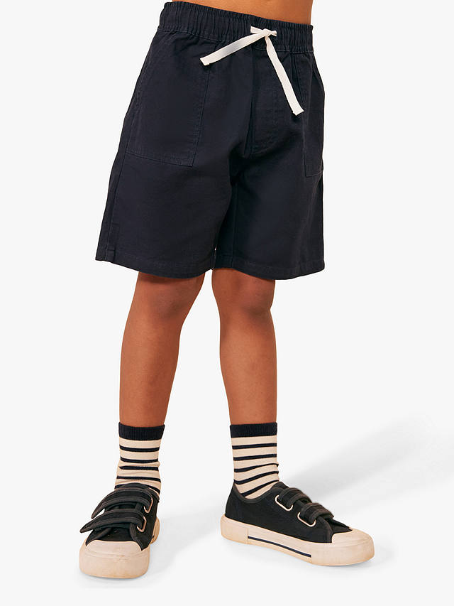 Petit Bateau Kids' Cotton Linen Twill Shorts, Smoke