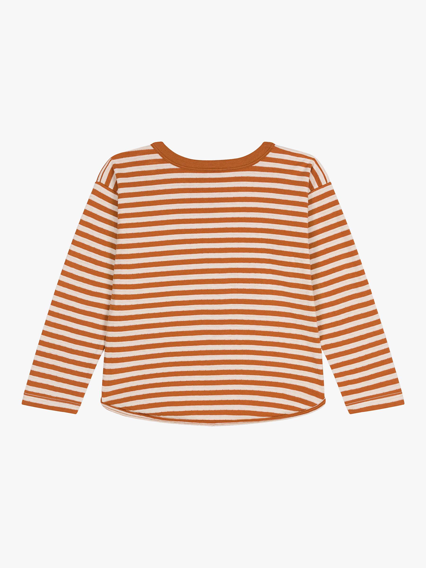 Buy Petit Bateau Kids' Stripy Long Sleeve T-Shirt, Ecureuil/Avalanche Online at johnlewis.com