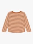 Petit Bateau Kids' Stripy Long Sleeve T-Shirt, Ecureuil/Avalanche