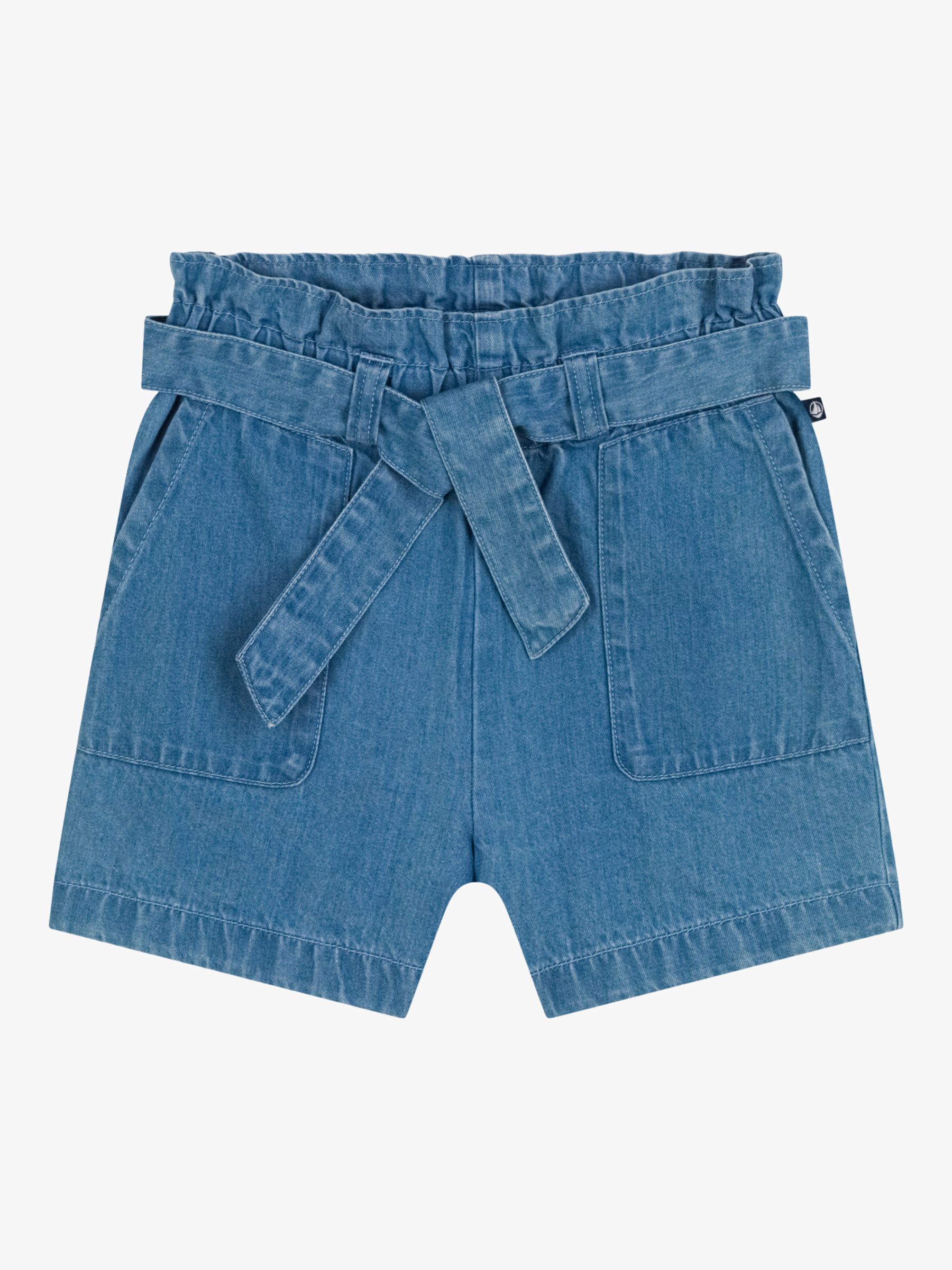 Petit Bateau Kids' Light Denim Shorts, Denim Clair