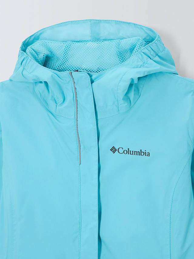 Columbia Kids' Arcadia Waterproof Omni-Tech™ Hooded Jacket, Blue Aqua