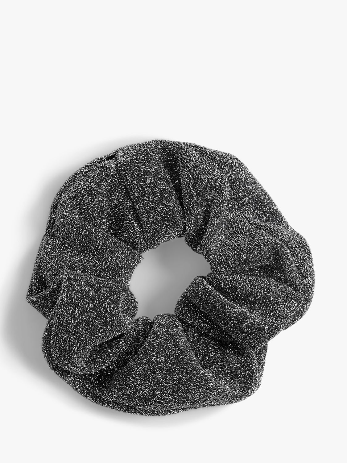 HUSH Orly Lurex Scrunchie, Black/Silver, One Size