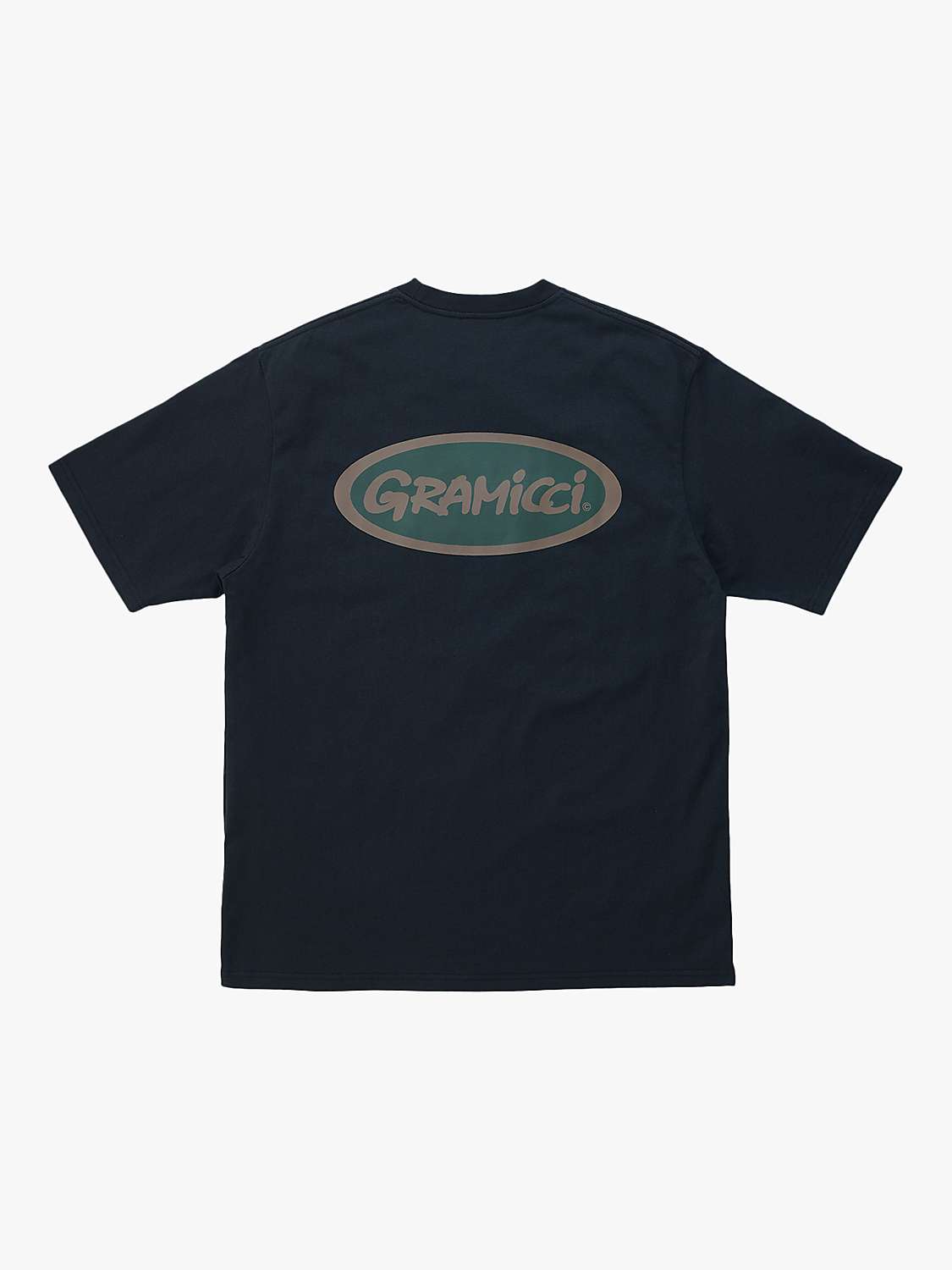 Buy Gramicci Oval Logo Organic Cotton T-Shirt, Black Online at johnlewis.com
