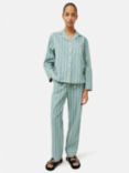 Jigsaw Brushed Twill Stripe Pyjamas, Blue/Multi, Blue/Multi