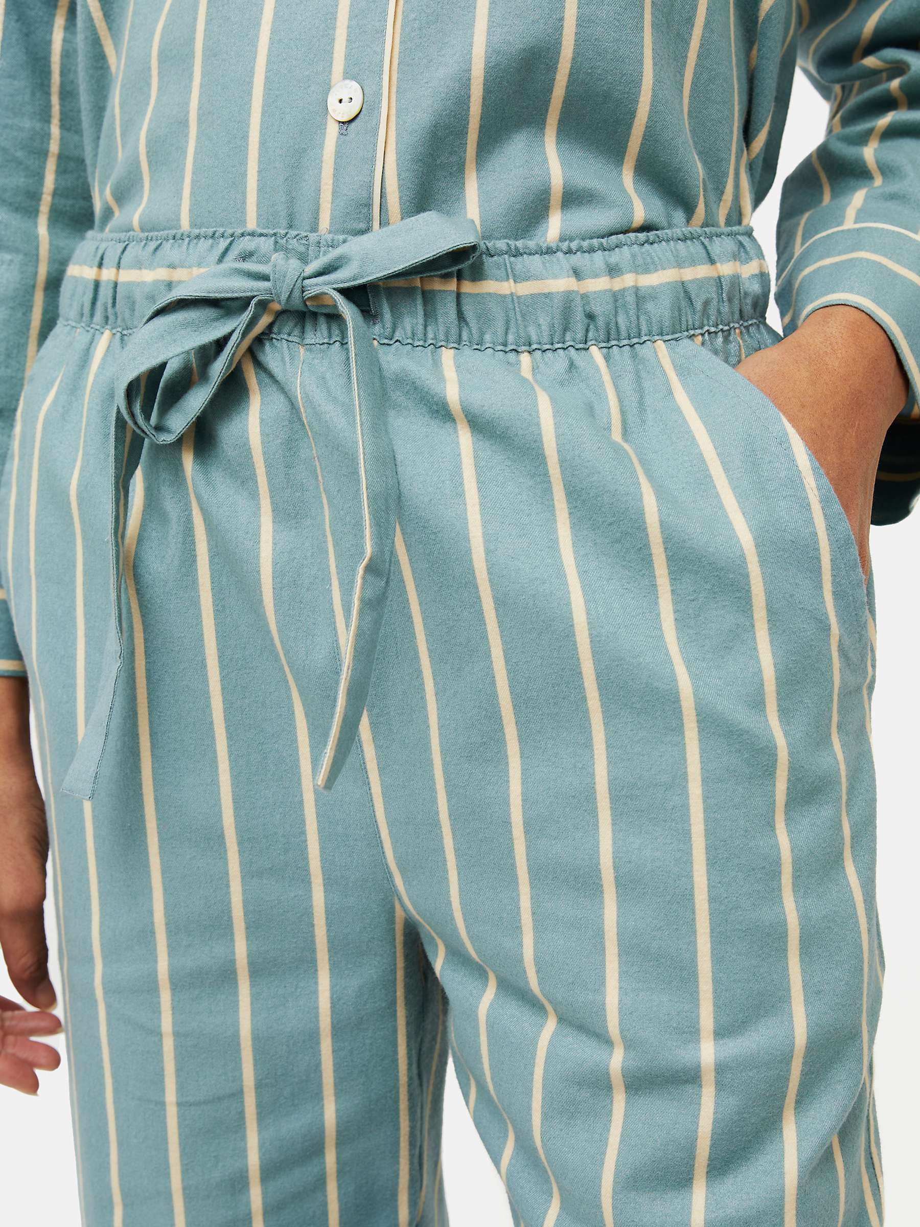 Buy Jigsaw Brushed Twill Stripe Pyjamas, Blue/Multi Online at johnlewis.com