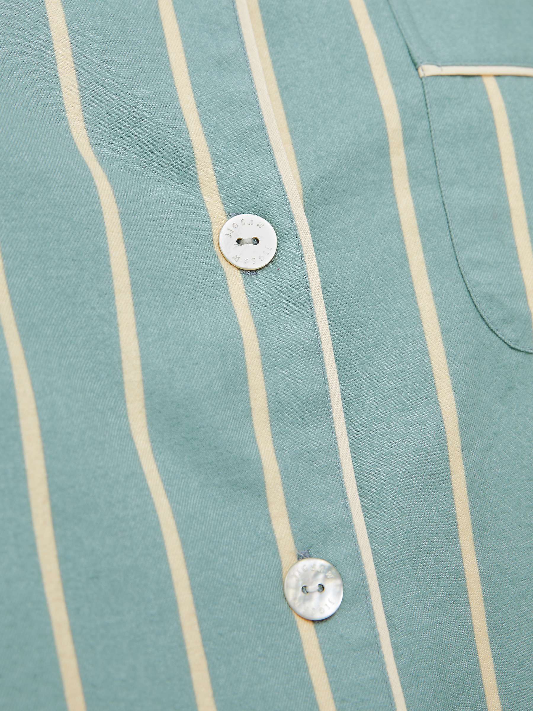 Buy Jigsaw Brushed Twill Stripe Pyjamas, Blue/Multi Online at johnlewis.com