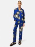 Jigsaw Digital Floral Print Pyjamas, Blue/Multi