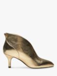 SHOE THE BEAR Valentine Leather Heeled Low Cut Booties, Gold