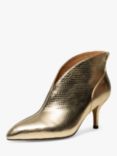 SHOE THE BEAR Valentine Leather Heeled Low Cut Booties, Gold