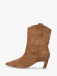 SHOE THE BEAR Dicte Suede Western Calf Boots, Caramel