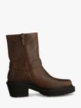 SHOE THE BEAR Amina West Leather Biker Boots, Dark Brown