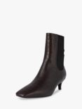 SHOE THE BEAR Ingrid Leather Heeled Pointed Chelsea Boots, Chocolate Croc