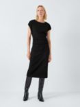 John Lewis Side Ponte Midi Dress, Black