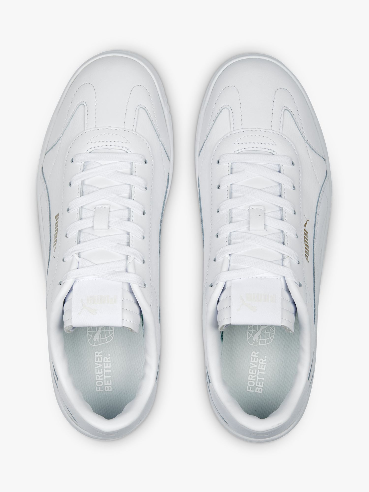 PUMA Club 5v5 Leather Lace Up Trainers, White, 7