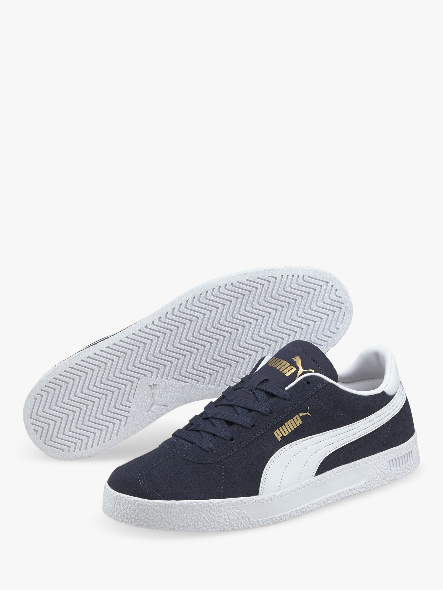 PUMA Club 5v5 Suede Lace Up Trainers, Navy/White, 8