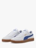 PUMA Club 5v5 Suede Lace Up Trainers, White/Blue