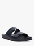 Dune Intells Leather Double Strap Sandals, Navy