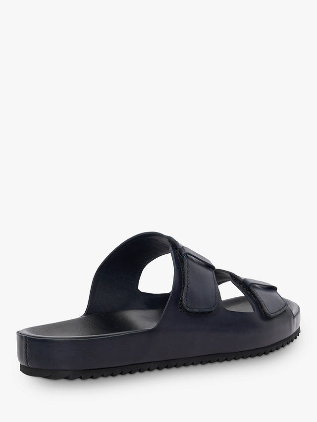 Dune Intells Leather Double Strap Sandals, Navy