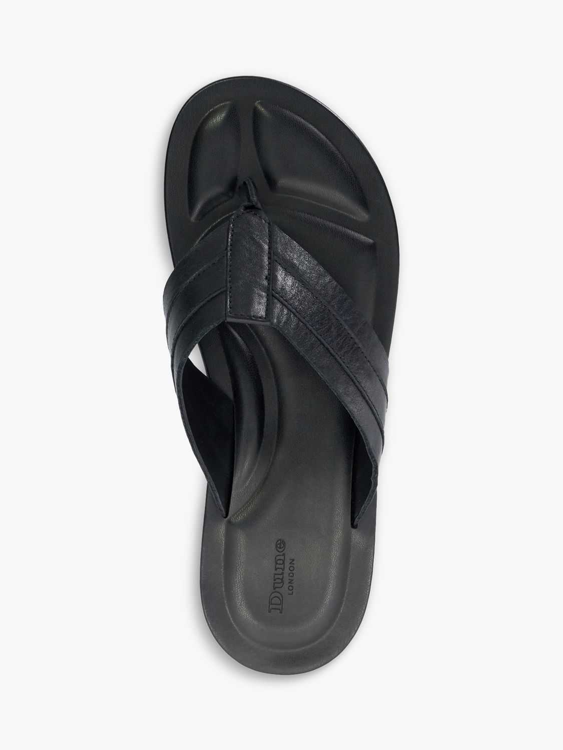 Dune Fredos Leather Flip Flops, Black, 7