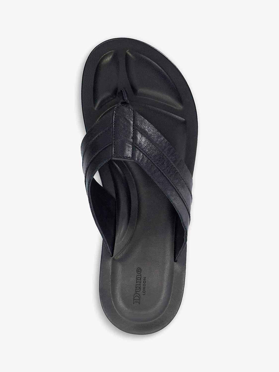 Buy Dune Fredos Leather Flip Flops, Black Online at johnlewis.com