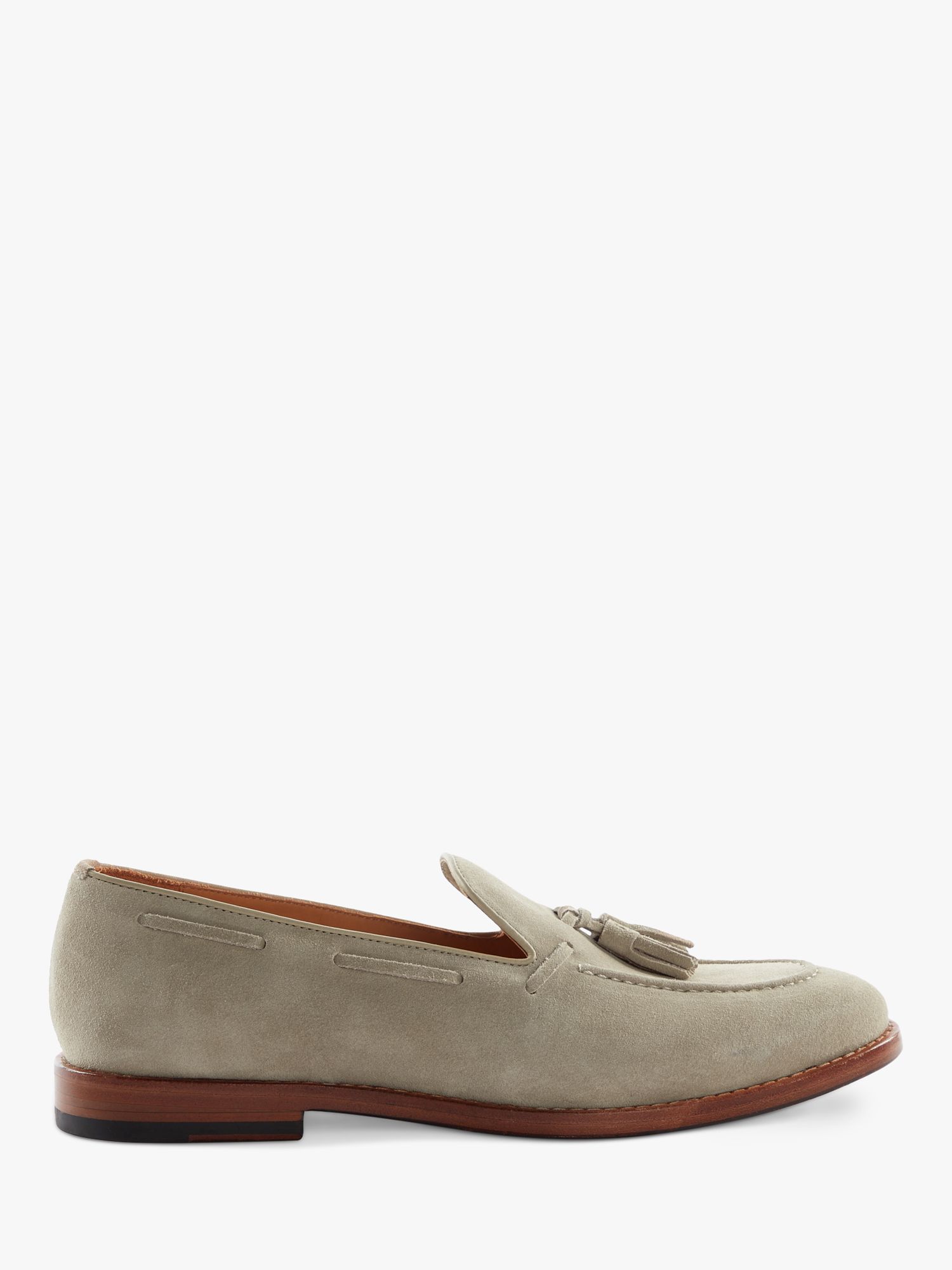 Dune Sandders Leather Tassel Loafers, Taupe, 6