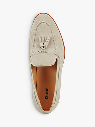 Dune Sandders Leather Tassel Loafers, Taupe-suede