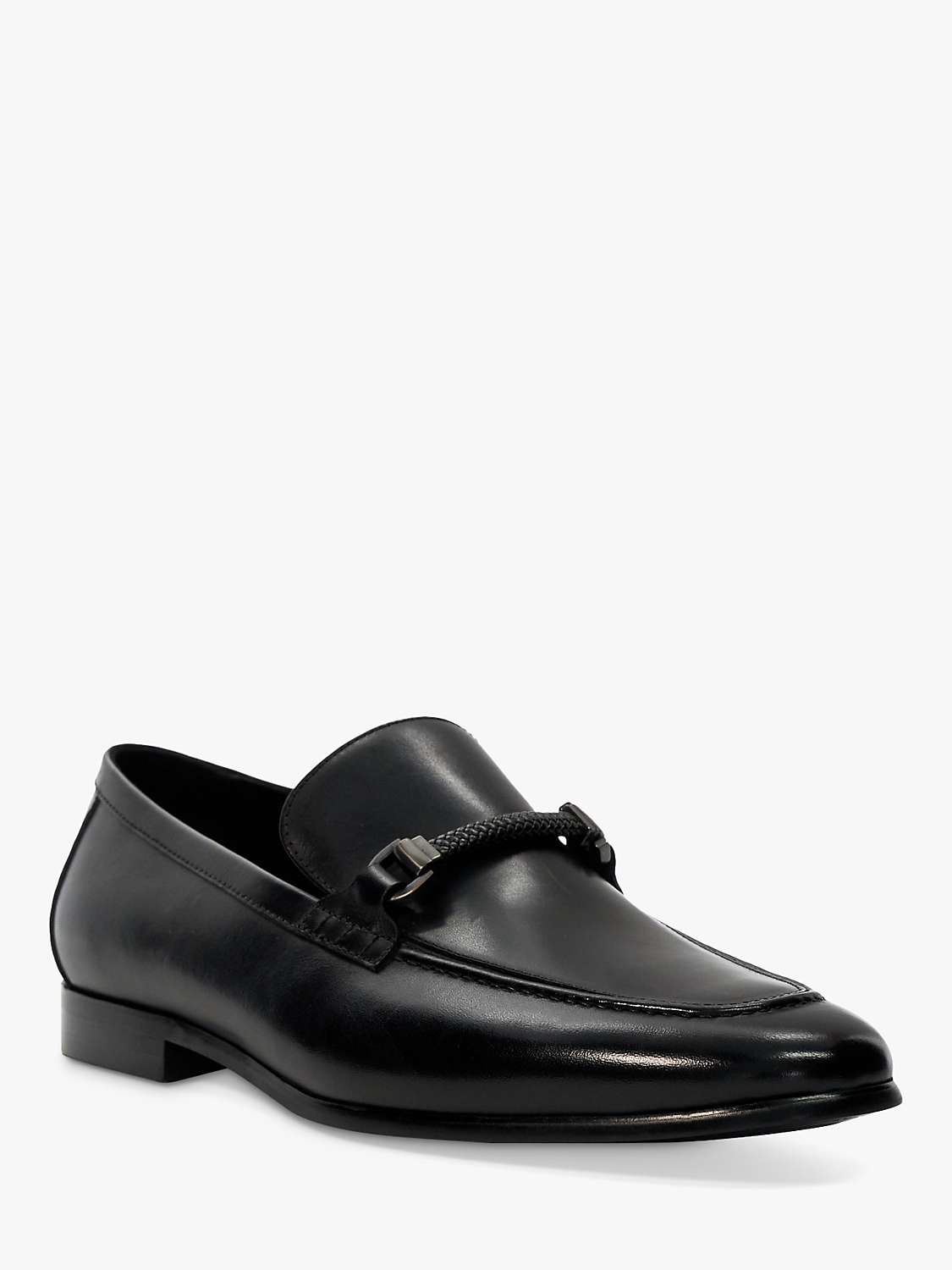 Buy Dune Scilly Leather Loafers, Black Online at johnlewis.com