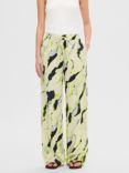 SELECTED FEMME Lilian Abstract Print Wide Leg Trousers, Birch/Multi