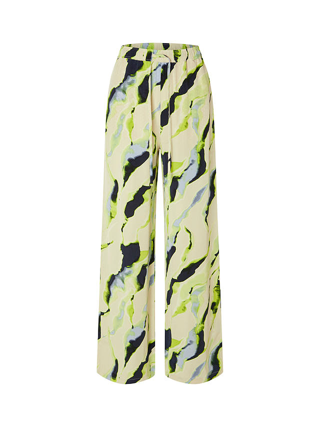 SELECTED FEMME Lilian Abstract Print Wide Leg Trousers, Birch/Multi