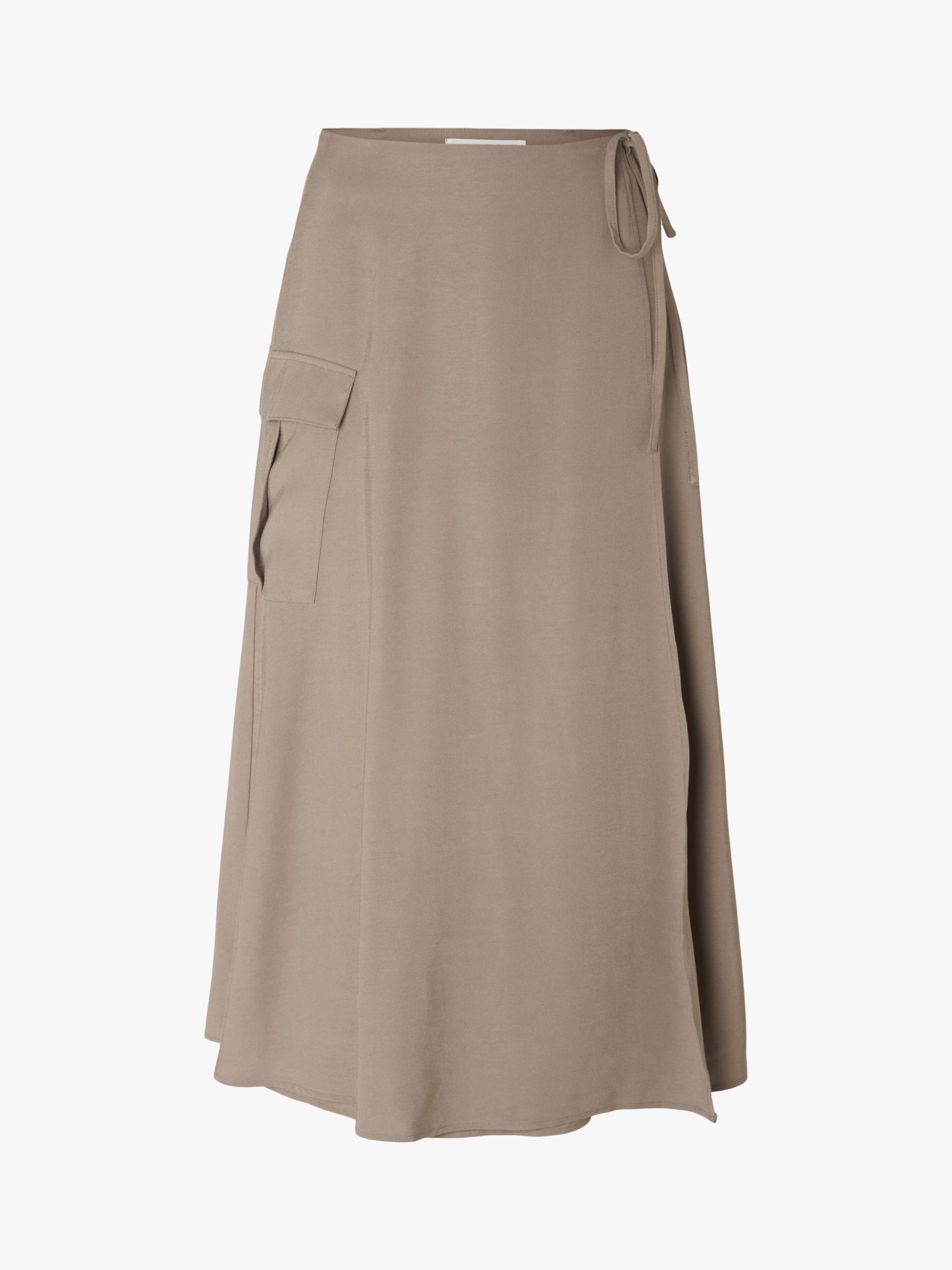 Buy SELECTED FEMME Verona Midi Wrap Skirt, Greige Online at johnlewis.com