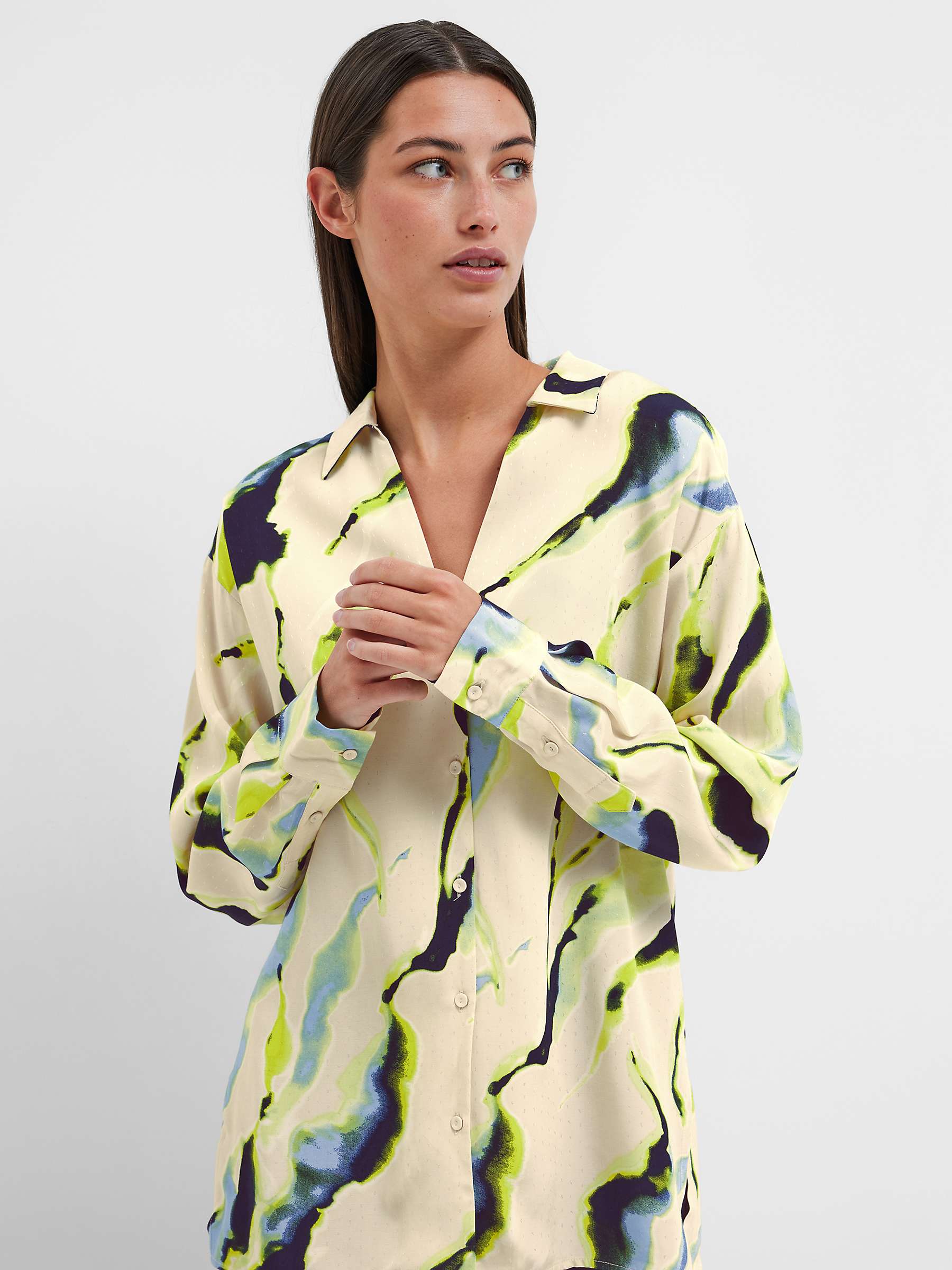 Buy SELECTED FEMME Lilian Abstract Print Shirt, Birch/Multi Online at johnlewis.com