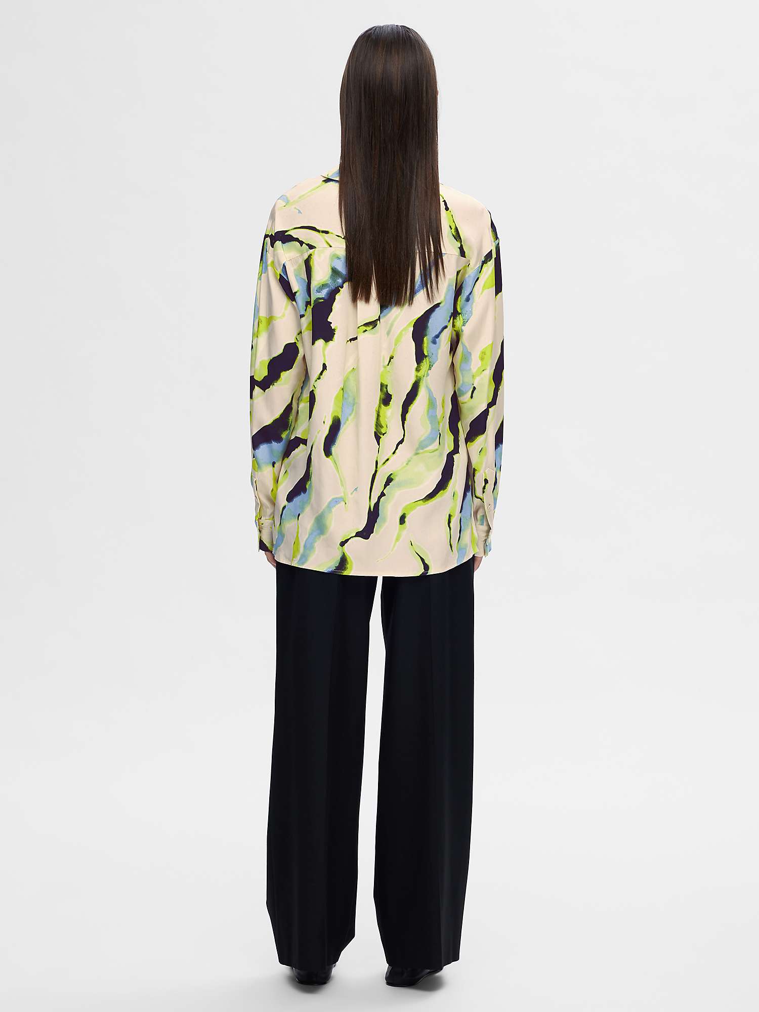 Buy SELECTED FEMME Lilian Abstract Print Shirt, Birch/Multi Online at johnlewis.com
