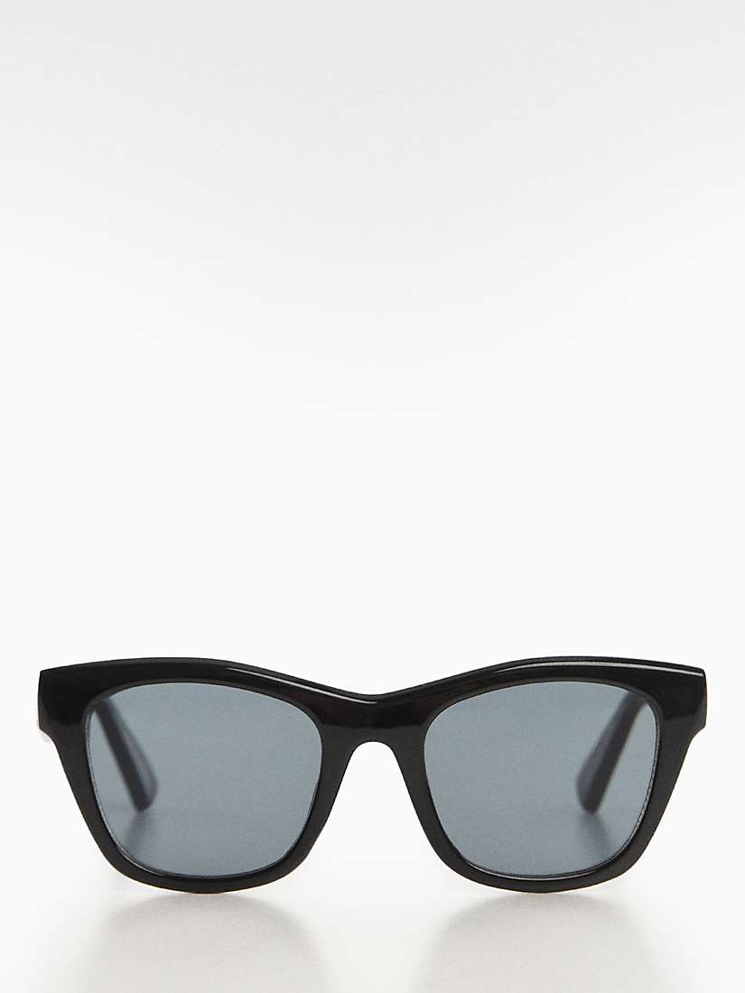 Buy Mango Women's Mara Square Sunglasses, Black Online at johnlewis.com