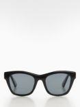 Mango Women's Mara Square Sunglasses, Black