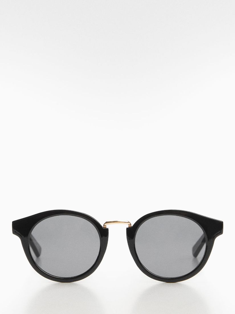 Mango Agua Metal Bridge Sunglasses, Black, One Size