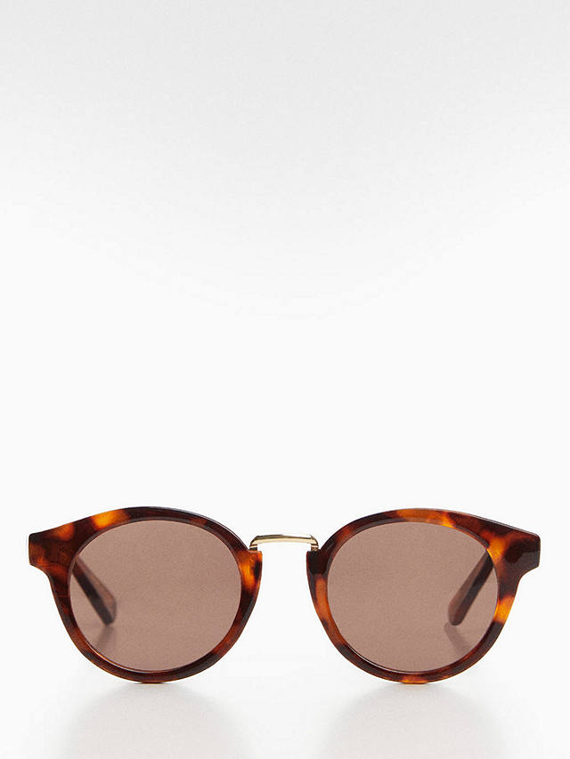 Mango Agua Metal Bridge Sunglasses, Dark Brown