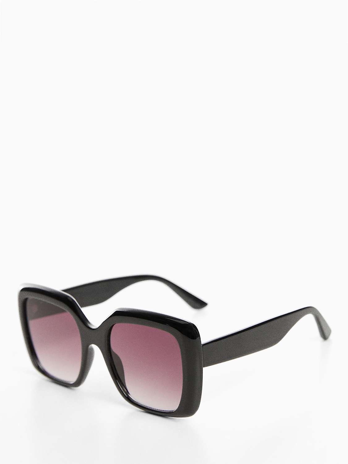 Buy Mango Tania Square Sunglasses, Black Online at johnlewis.com
