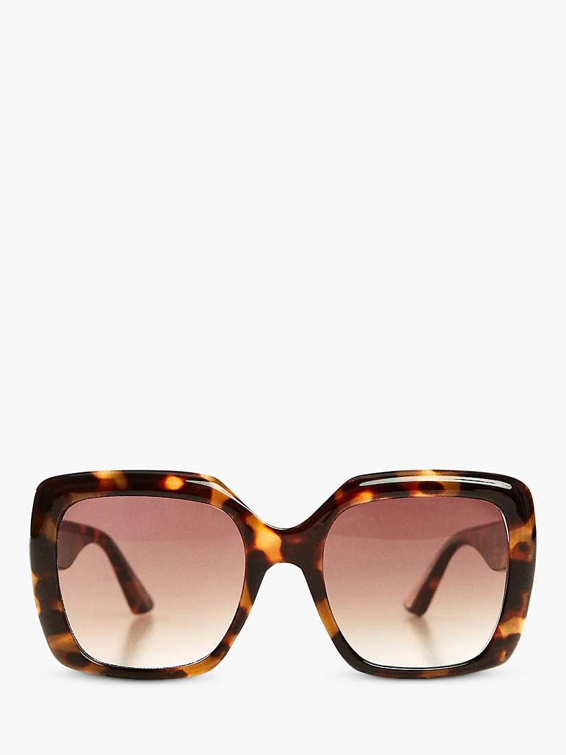Buy Mango Tania Square Sunglasses, Dark Brown Online at johnlewis.com