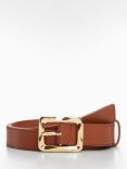 Mango Bilu Irregular Buckle Belt, Tan