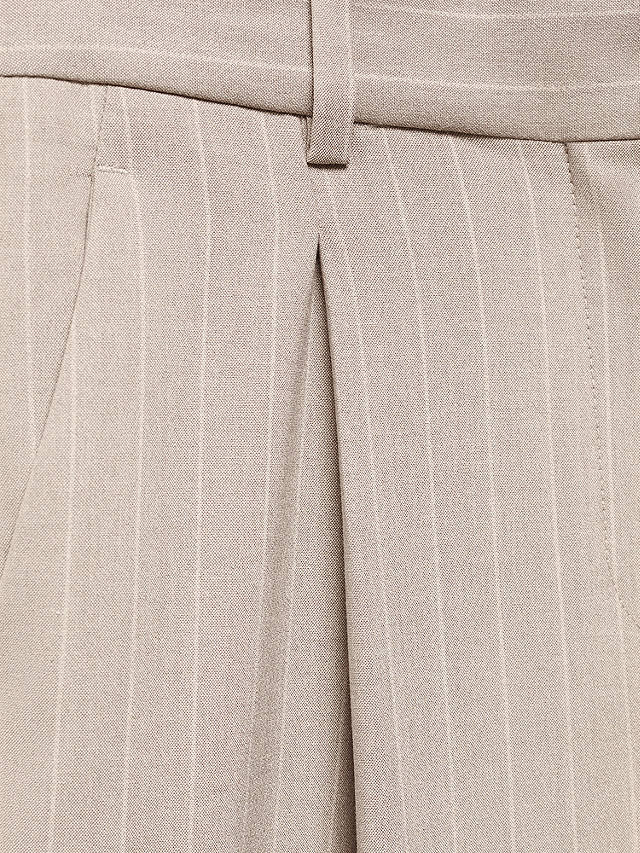 Mango Florida Pinstripe Suit Trousers, Light Beige