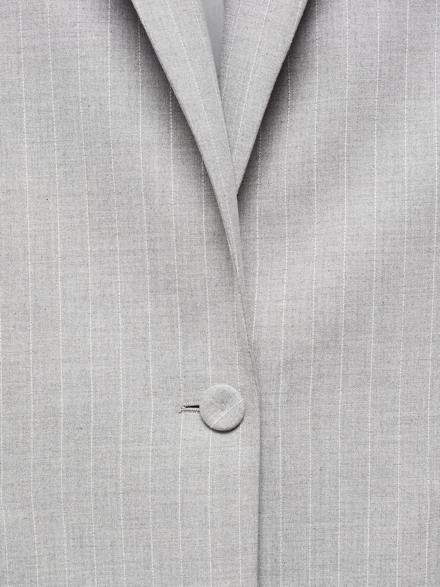 Buy Mango Rayita Pinstripe Suit Blazer, Grey Online at johnlewis.com