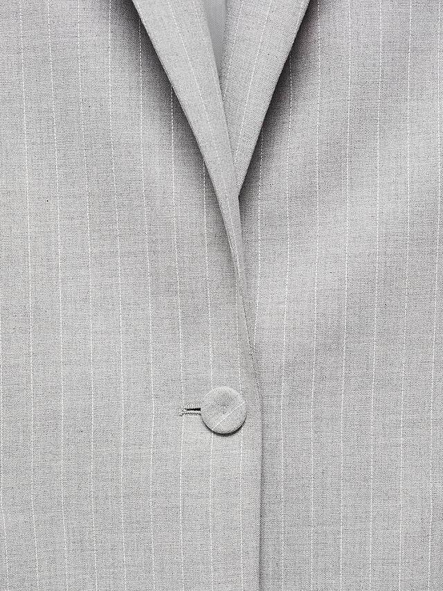 Mango Rayita Pinstripe Suit Blazer, Grey