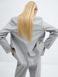 Mango Rayita Pinstripe Suit Blazer, Grey, Grey