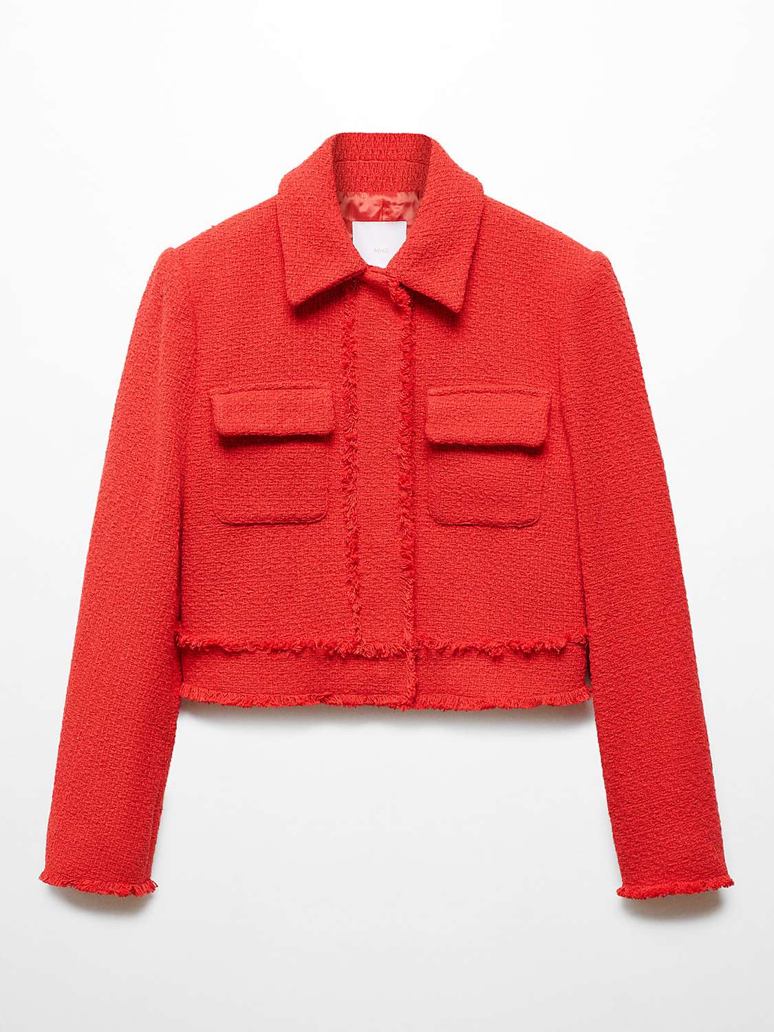 Buy Mango Cintia Tweed Cropped Jacket, Red Online at johnlewis.com