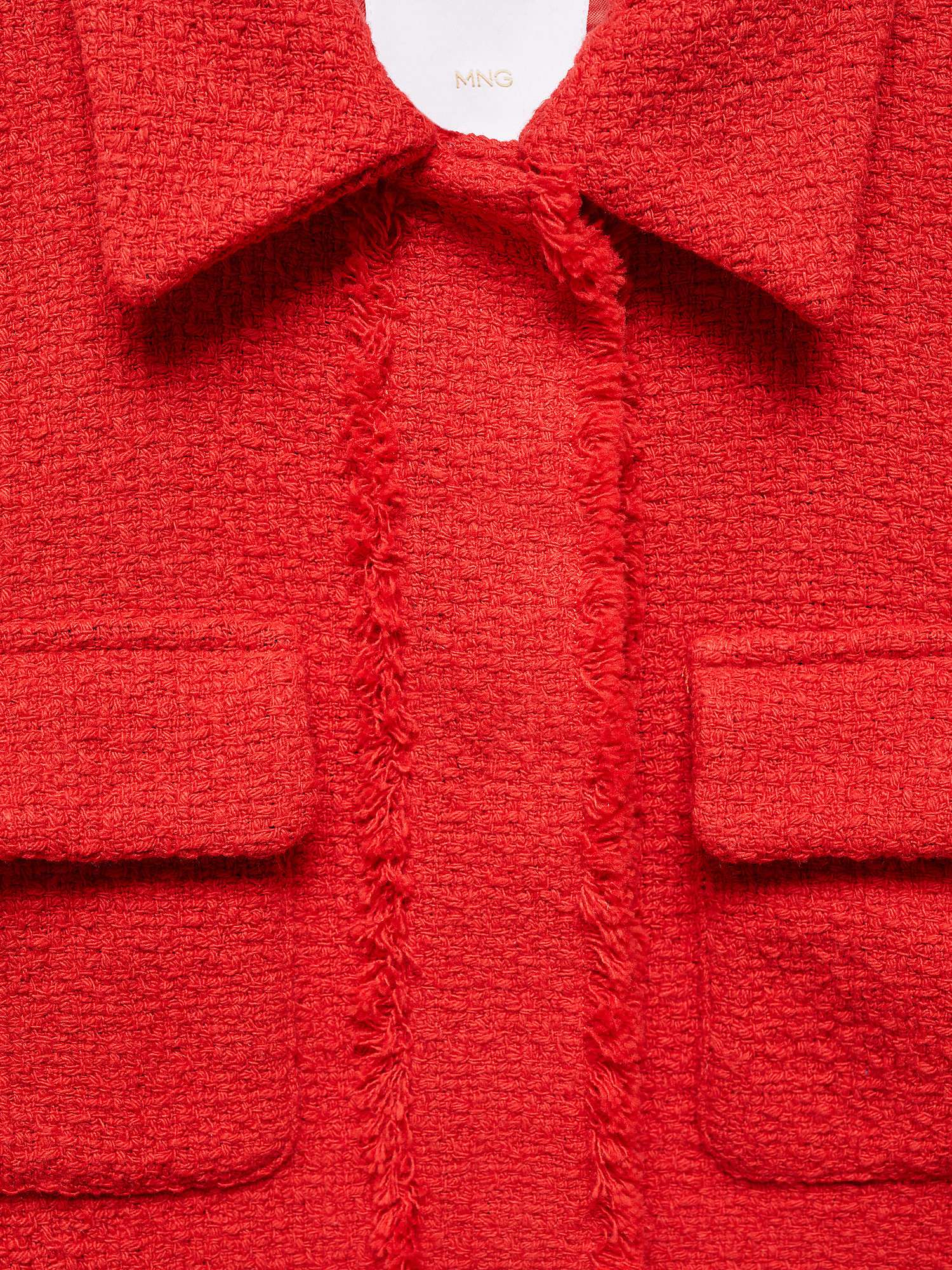 Buy Mango Cintia Tweed Cropped Jacket, Red Online at johnlewis.com