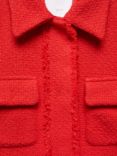 Mango Cintia Tweed Cropped Jacket, Red