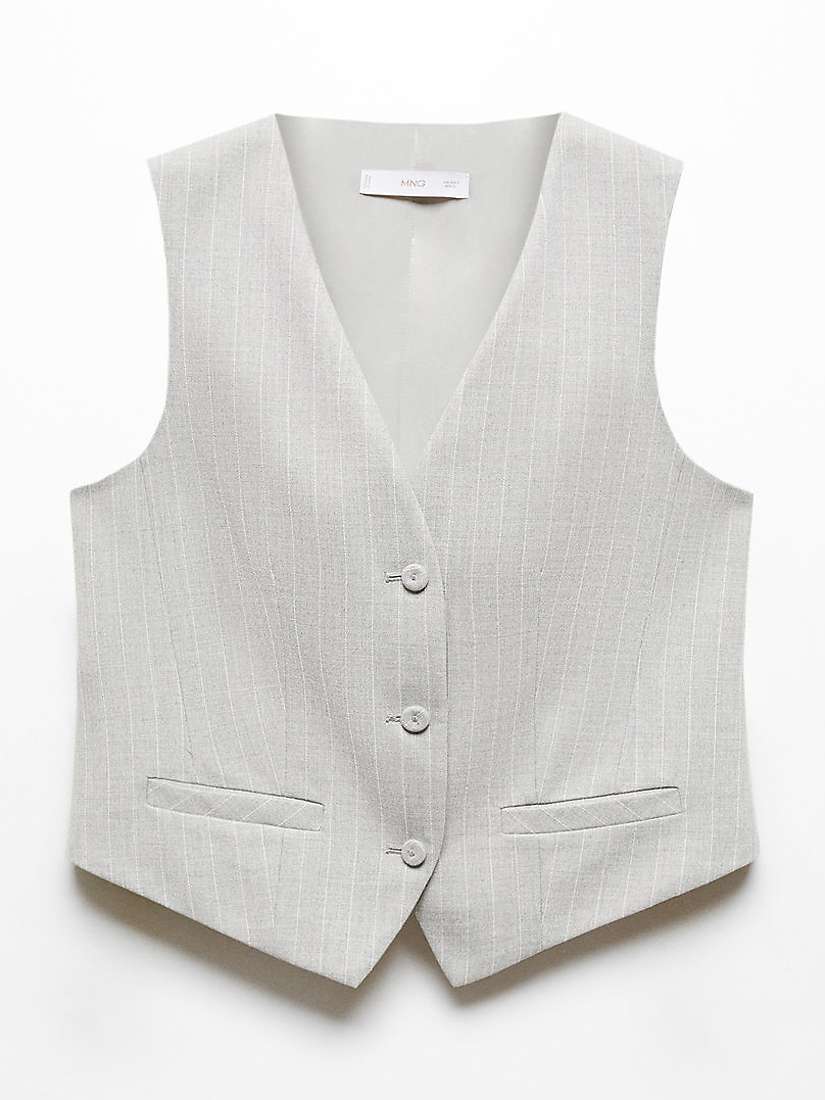 Buy Mango Rayita Pinstripe Suit Waistcoat, Grey Online at johnlewis.com