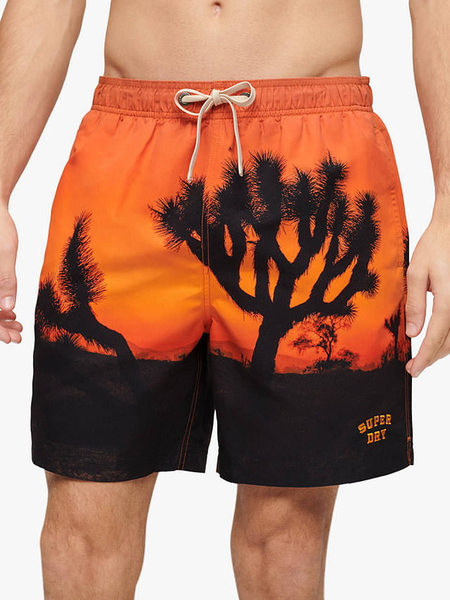 Superdry Photographic 17" Swim Shorts, Sunset Orange